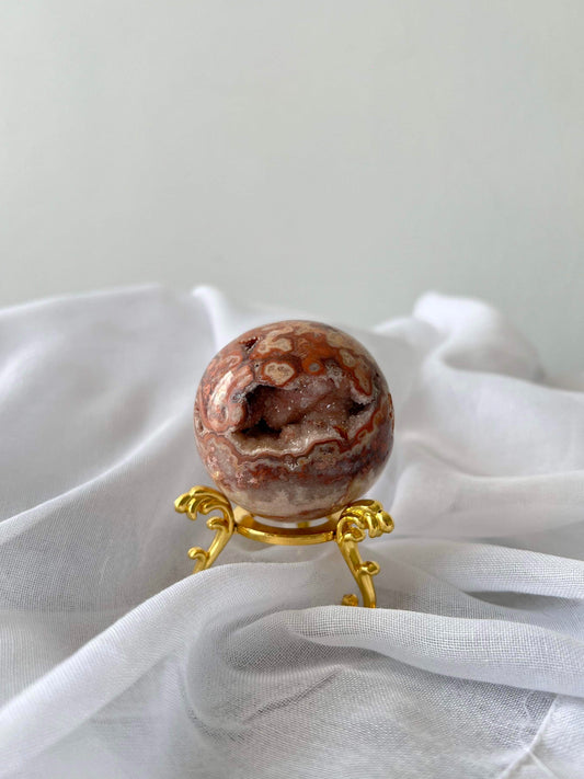 Pink Crazy Lace Agate Sphere - 004